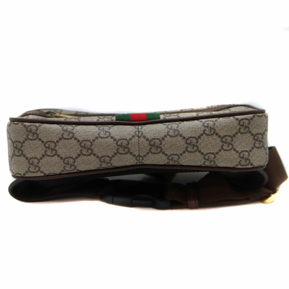 GUCCI Ophidia GG Belt Bag Waist Canvas Leather Brown Beige - Picture 5 of 6